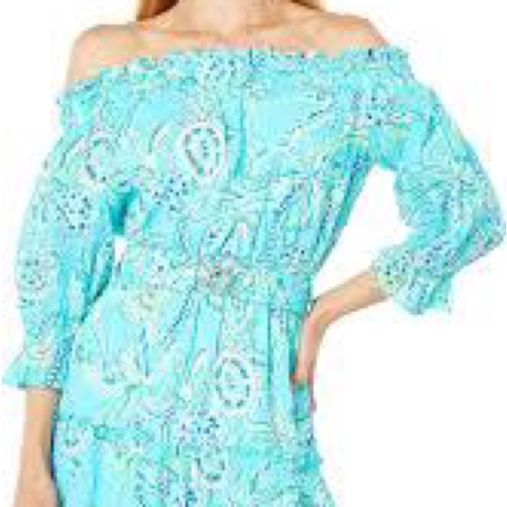 Lilly Pulitzer Louisa dress in Turtle Season Bermuda Blue, NWT, Large